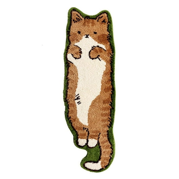 YIEMEEN Washable Polyester Area Rugs for Bedroom Cute and Funny Children Carpet in Irregular Shape Cats Entryway Rugs