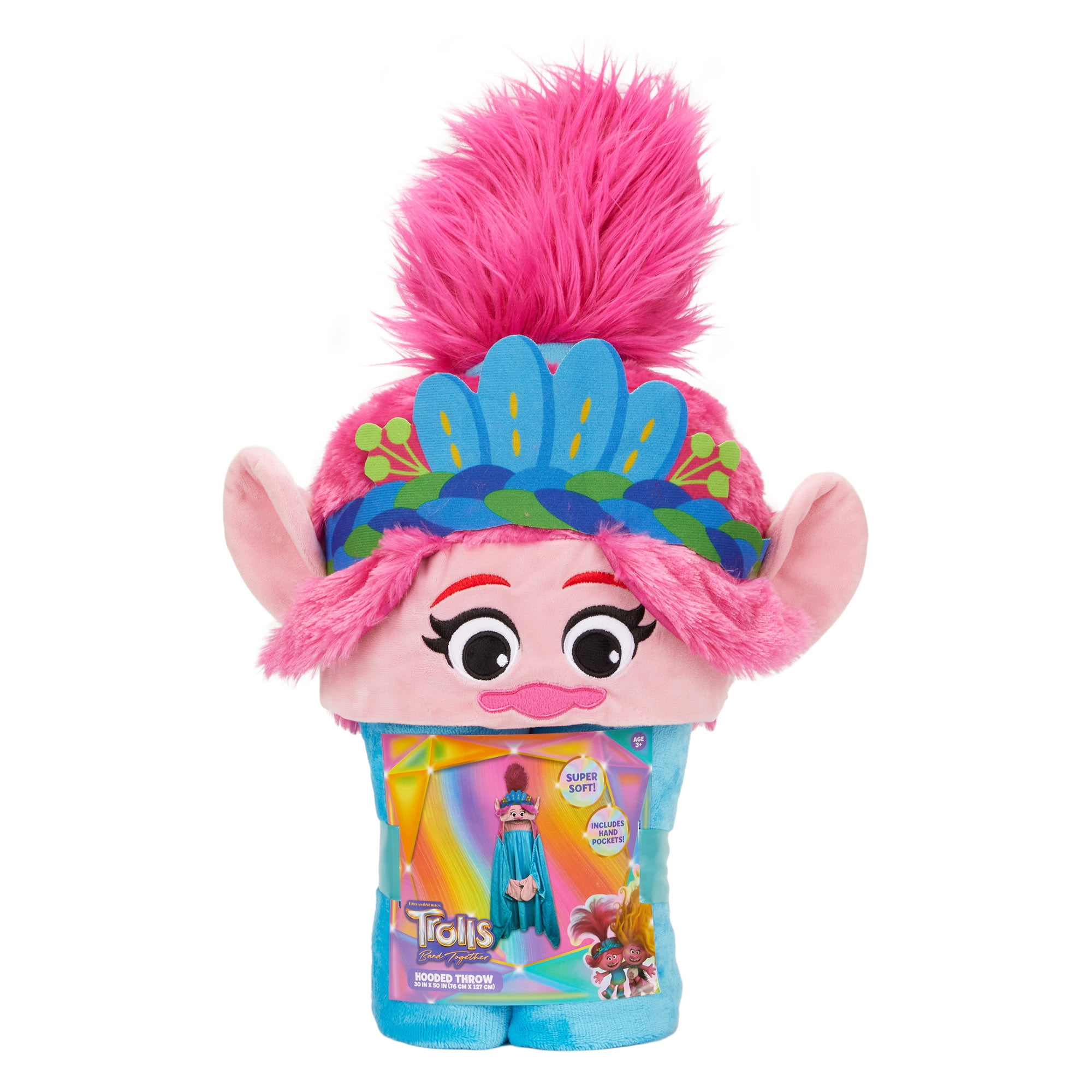 Trolls Poppy Hooded Throw Wearable Plush Blanket