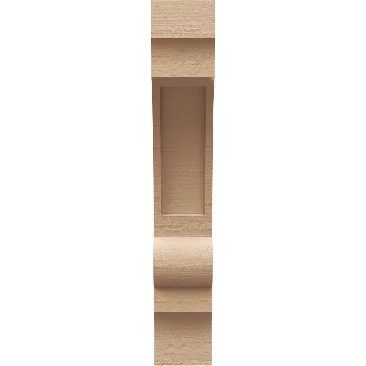 3"W x 6"D x 18"H Thin Diane Rough Cedar Woodgrain TimberThane Corbel, Primed Tan