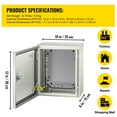 thumbnail image 4 of SKYSHALO Steel Electrical Box 12” x 10” x 6”, Carbon Steel Hinged Junction Box, IP65 Weatherproof Metal Box Wall-Mounted Electronic Equipment Enclosure Box with Mounting Plate, 4 of 9