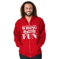 thumbnail image 5 of Wrong More Fun Rebellious Gym Workout Zip Up Hoodie Men's Women's Brisco Brands L, 5 of 6