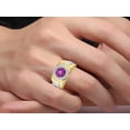 thumbnail image 3 of RYLOS Mens Rings Gold Plated Silver Ring Round Shape Cabochon Gemstone & Genuine Diamonds Designer Style  Star  Ruby Rings For Men Men's Rings Silver Rings Sizes 8,9,10,11,12,13 Mens Jewelry, 3 of 5