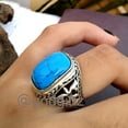 thumbnail image 5 of Divya Shakti Natural Turquoise Men Ring, Men's Handmade Ring, Turkish Jewelry, Silver Men Ring, Ottoman Men's Ring, Gift for Him, Handmade Men's Ring, 5 of 10