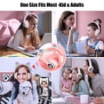 thumbnail image 3 of KERHAND Bluetooth Headphones for Kids, Cute Ear Cat Ear LED Light Up Foldable Headphones Stereo Over Ear with Microphone/TF Card Wireless Headphone for iPhone/iPad/Smartphone/Laptop/PC/TV (PIink), 3 of 5