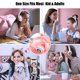 thumbnail image 3 of KERHAND Bluetooth Headphones for Kids, Cute Ear Cat Ear LED Light Up Foldable Headphones Stereo Over Ear with Microphone/TF Card Wireless Headphone for iPhone/iPad/Smartphone/Laptop/PC/TV (PIink), 3 of 5