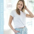 thumbnail image 5 of Hello Mello Dream Tee Shirt Pajama Lounge Short Sleeve Crewneck Top, White Large (Women's), 5 of 8