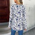 thumbnail image 3 of Craaazy Oversized Tshirts For Women Casual Printed V Neck Long Sleeve Shirt Floral Printed Top With Buttons Gifts, 3 of 8