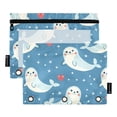 thumbnail image 2 of 2 Pack Pencil Pouch for 3 Ring Binder Smooth Zipper Folders with Pockets Clear Window Pencil Case Seal Star Dot Heart, 2 of 6