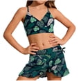 thumbnail image 3 of BXSRUTA Tween Girls 3 Piece Tankini Set Medium Size Quick Dry Swimsuits with Swim Skirt and Shorts for Beach Vacation, 3 of 7