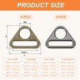 thumbnail image 2 of Uxcell Triangle Buckle Adjuster, Triangle D Ring Metal Buckles with Bar Swivel Clip for Bag Strap Webbing Dog Tag Clip Blcak/Bronze 1 Inch, 2 of 7