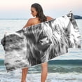 thumbnail image 6 of Coolnut Cow Beach Towel, Sand Free Super Absorbent Oversized Travel Towel with Mesh Bag for Beach,Camping, Swimming, Holiday, 31"x 71", 6 of 6