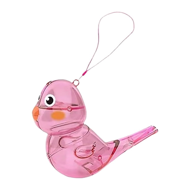 Juguetes para niños Silbato de pájaro Juguete de baño Instrumento musical de dibujos animados Silbato de pájaro Rosa