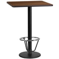 thumbnail image 2 of Emma + Oliver 24" Square Walnut Laminate Bar Table Top-18"RD Base/Foot Ring, 2 of 3