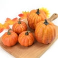 thumbnail image 3 of 7Pcs Fake Pumpkins Artificial Plastic Pumpkins Decorations Foam Pumpkins for Fall Halloween Home Decor (Orange, One Size), 3 of 6