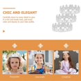 thumbnail image 4 of Cosplay Crown 3Pcs Silver Cloth Birthday Hairband for Women with Elegance, 4 of 5