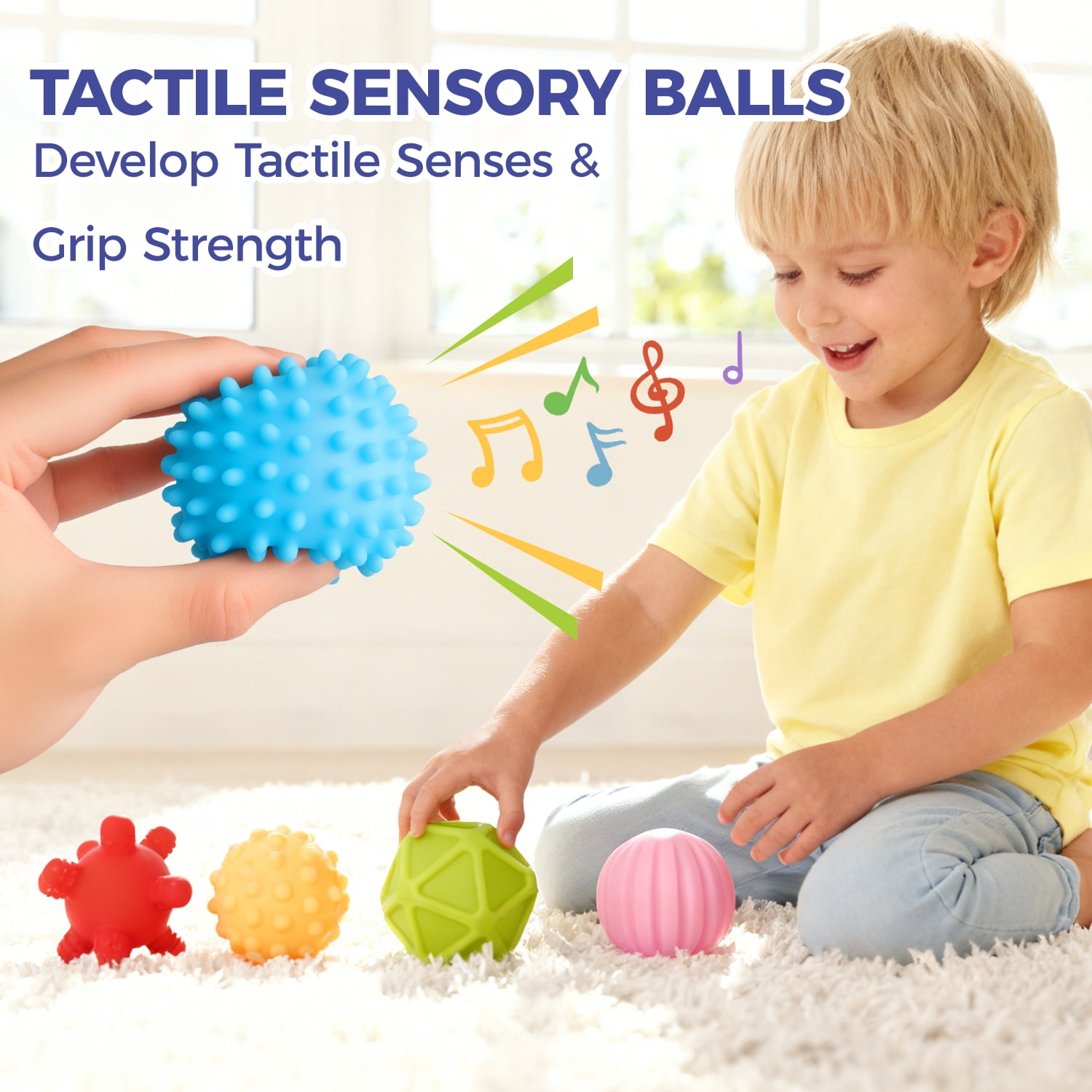 Askmuse 24PCS Montessori Toys,Baby Blocks Stacking Rings,Soft Teething Stacking Toy Set,Multi-Sensory Learning Play,Sensory Balls for Baby Toddler Development,for Ages 6M+