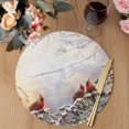 thumbnail image 3 of Christmas Round Placemats Set of 8, Braided Polypropylene Place Mats, Xmas Birds Berry Botanical Snowflake Washable Table Mats for Kitchen Dinner Holiday Wedding Party Coffee Table Decoration 15", 3 of 9