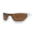 thumbnail image 6 of 80s Narrow Rectangle Sport Monoblock Shield Plastic Sunglasses White - Brown, 6 of 8