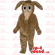 All Brown Anteater Animal SPOTSOUND Mascot With Cartoon Character Face - Human Mascots