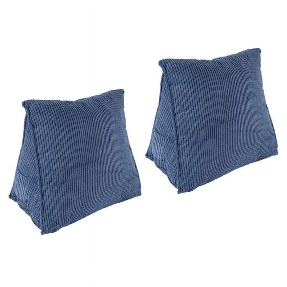 2X Reading Backrest Cushion Wedge Pillow Back Lumbar Pad Bed Office Chair Rest Support Pillow(Blue)