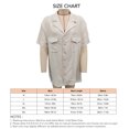 thumbnail image 3 of Men Short Sleeve Shirt Bust Pockets Turn Down Collar Button Closure Pure Color Summer Casual Blouse Beige XL, 3 of 3
