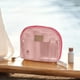 thumbnail image 5 of Bolsa cosmética portátil organizadora de maquillaje de malla para viaje | Bolsa pequeña transparente para almacenamiento de brochas, artículos de tocador y accesorios | Poliéster | 9.8x7x3.1in, 5 of 6