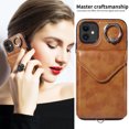 thumbnail image 4 of Allytech iPhone 11 Case with Ring Holder & Shoulder Strap, Retro PU Leather Cards Slots Kickstand Detachable Lanyard Shockproof Wallet Case Cover for Apple iPhone 11 - Brown, 4 of 14