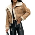 thumbnail image 3 of xiaxaixu Women Winter Jacket, Long Sleeve Zipper Closure Patchwork Warm Outwear with Pockets, 3 of 5