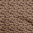 thumbnail image 1 of oneOone Velvet Brown Fabric Elephant Sewing Material Print Fabric By The Yard 58 Inch Wide, 1 of 5