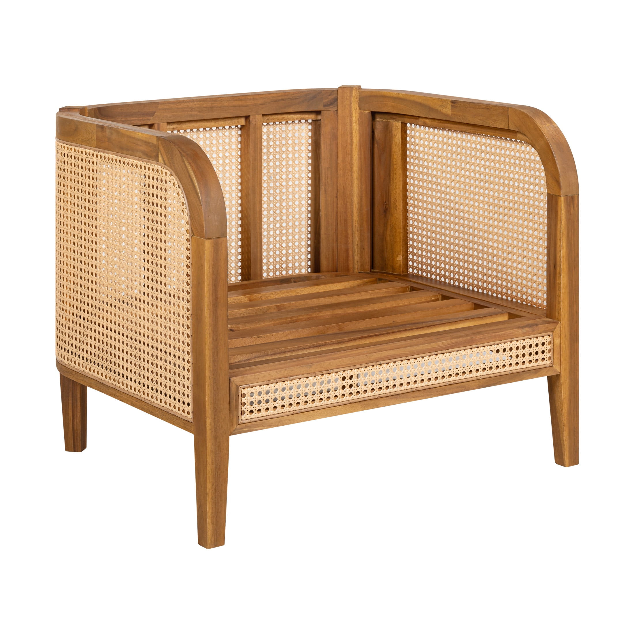 Christopher Knight Home Bohemian Outdoor Wicker Lounge Chair with Cushion, Solid Wood Frame, Beige