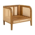 thumbnail image 4 of Christopher Knight Home Bohemian Outdoor Wicker Lounge Chair with Cushion, Solid Wood Frame, Beige, Set of 2, 4 of 11