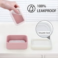 thumbnail image 3 of FRKSMD-Silicone Bar Soap Travel Case,Compact Leak Proof Soap Dish with A See-Through Lid,Portable Soap Bar Holder for Traveling,Camping,Gym,Outdoor(Clear&Pink), 3 of 3