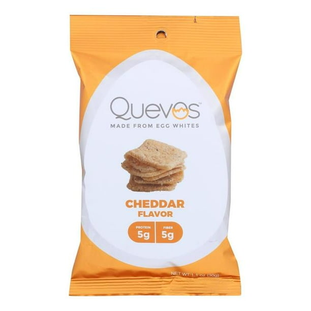 Quevos 2478824 1.1 oz Cheddar Egg White Chip, Case of 12
