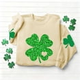 thumbnail image 6 of St Patricks Day Sweatshirt for Women Green Shamrock Printed Shirts Casual Long Sleeve Crew Neck Pullover Tops (M, Beige), 6 of 6