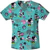 Disney Women's Collection Minnie's Geeky Chic V-Neck Scrub Top