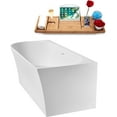 thumbnail image 3 of 67" Streamline G-48-217-BGL Soaking Glossy White Freestanding Tub and Tray With Internal Drain in Brushed Gold, 3 of 8