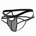 thumbnail image 3 of COSFO Bulge Pouch Mens Thongs Underwear Sexy Cut Out Black Underwear Low Rise Lightweight Classic Fit Men Underwear, 3 of 4