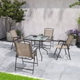 thumbnail image 5 of Crestlive Products Folding Patio Chair Set of 4, Portable Dining Chairs with Armrest, Outdoor Folding Chairs, Beige, 5 of 9