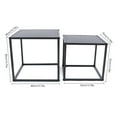 thumbnail image 2 of 2pc Modern Metal Coffee Table Square Tray Side/End Table Office Home Matt Black, 2 of 15