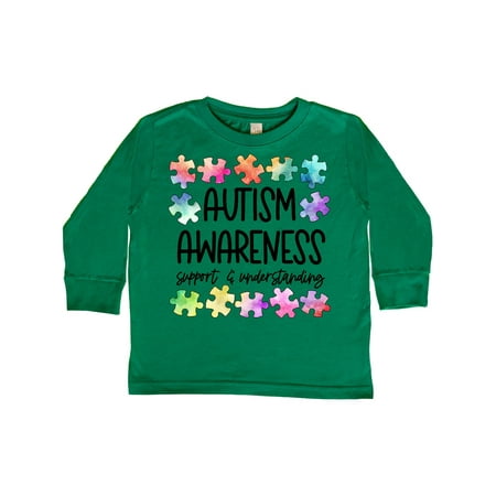 

Inktastic Autism Awareness Support and Understanding Puzzle Pieces Gift Toddler Boy or Toddler Girl Long Sleeve T-Shirt