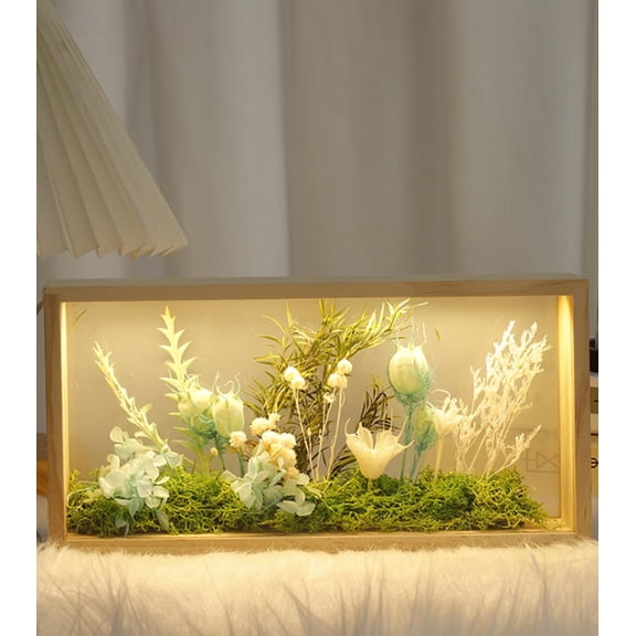 Shadow Box Frame Display Case with Led Light, Wooden Dried Flower Frame, Picture Frame, Shadow Box Display Case Box for Memorabilia, Items, Crafts, Tickets and Photos