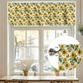 thumbnail image 4 of Kitchen Valances for Window, Summer Country Sunflower Butterfly Light Filtering Rod Pocket Valance Curtain, Farm Floral Art Short Curtains Window Topper for Bedroom Bathroom Living Room 42x18in, 4 of 9