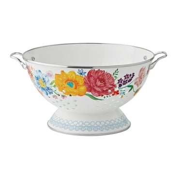 The Pioneer Woman Brilliant Blooms Enamel on Steel 5-Quart Colander