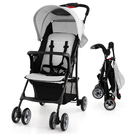 Infans Foldable Lightweight Baby Stroller Kids Travel Pushchair 5-Point Safety System