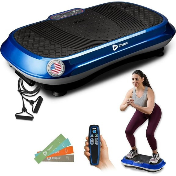 LifePro Blue Waver Vibration Plate – Full Body Workout Machine with Bands