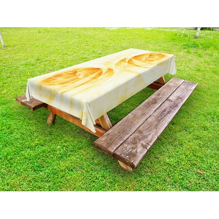 

Yellow Outdoor Tablecloth Rose Flower in Watercolor Effect Romantic Girly Classic Style Design Print Decorative Washable Fabric Picnic Tablecloth 58 X 120 Inches Yellow and Beige by Ambesonne
