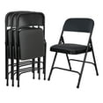 thumbnail image 2 of Hampden Furnishings Bernadine Collection Fabric Padded Folding Chair, Black, Pack of 4, 2 of 7