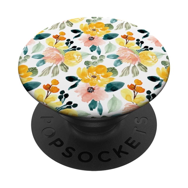 PopSockets, adhesivo PopGrip, diseño con estampado floral en acuarela