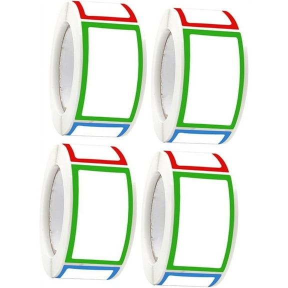 4 Rolls Color Blank Stickers Storage Bin Labels Adhesive Stickers Labels for Food Containers Name