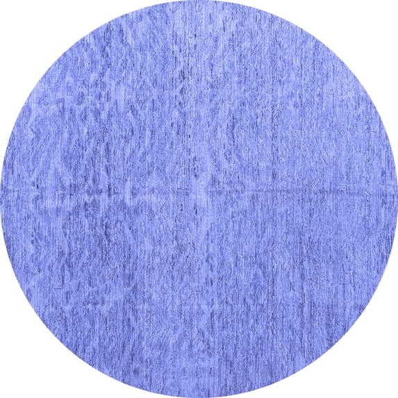 Ahgly Company Indoor Round Abstract Blue Modern Area Rugs, 4' Round
